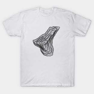 Contour map of Mount Everest White and Black Color T-Shirt